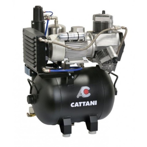 Cattani 45-238 - безмасляный компрессор для 3-х стоматологических установок, c осушителем, с кожухом, с ресивером 45 л, 238 л/мин Cattani (Италия)